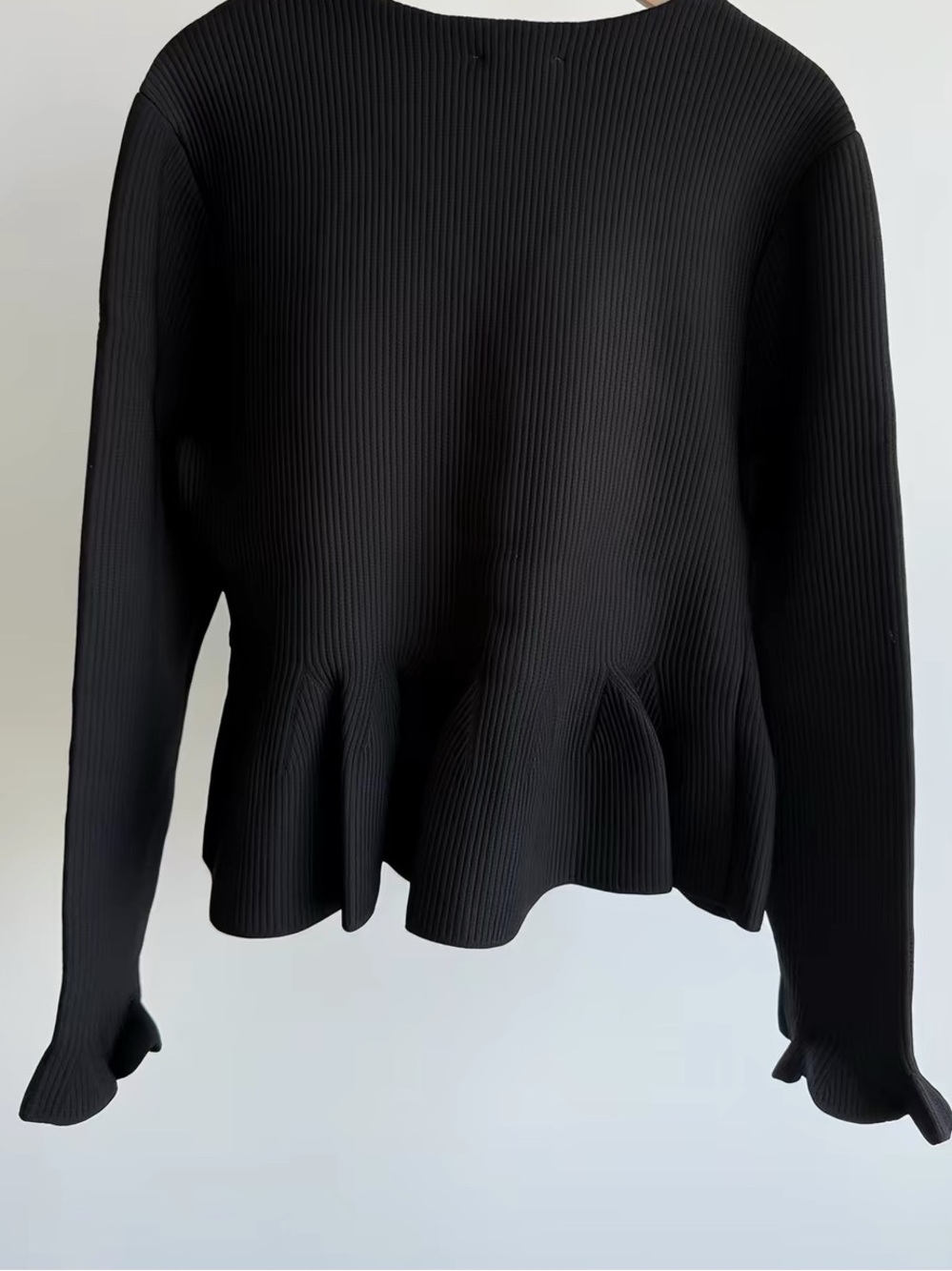 Sandro Peplum cardigan Black V-Neck Peplum Button, XS S M L - Picture 4 of 5
